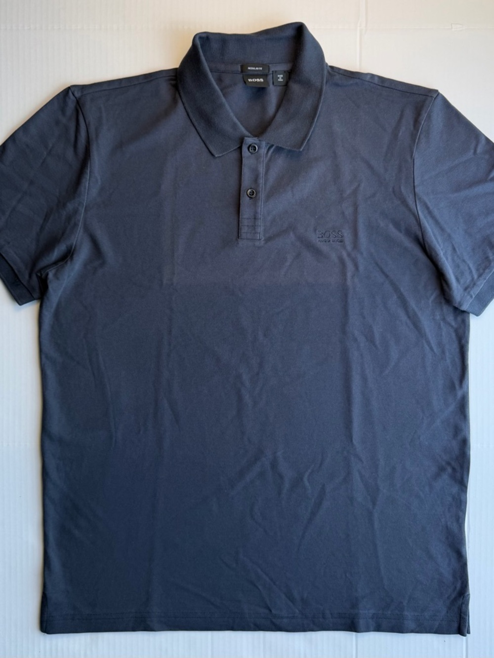 BOSS Men's Gray Polo Shirt Regular Fit Size 2XL Cotton Piqué
